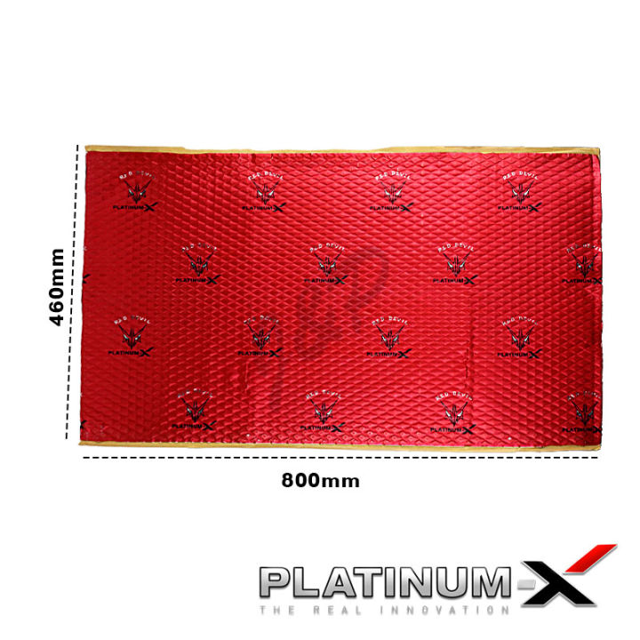 platinum-x-red-devil-แผ่นแดมป์-แบบมีฟอยล์-สีแดง-สีเงิน-คุณภาพสูง-กาวติดแน่น-แผ่นกันเสียง-แดมป์ประตู-แดมป์หลังคา-แดมป์ซุ้มล้อ-หนา2-5mm-หนา3mm-1แผ่น