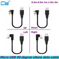 Naik Turun Kiri Kanan Miring 90 Derajat USB Mikro USB Pria Ke USB Pria Kabel Konektor Pengisi Data 25Cm 50Cm untuk Tablet 150Cm