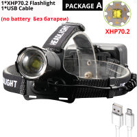 Super Bright XHP70.2 USB Rechargeable Led Headlamp XHP70 Most Powerfull Headlight Fishing Camping ZOOM Torch by 3*18650 battery