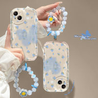 เคสสำหรับ Huawei Y7A Y9S Y9PRIME 2019 NOVA5T NOVA7i NOVA7 NOVA7SE NOVA8 NOVA9 NOVA9SE NOVA10 NOVA10PRO NOVAY70 NOVAY70PLUS P30 P30PRO P40 P40PRO P50 P50PRO สาวใหม่ที่เรียบง่ายและสดใหม่สีฟ้าดอกไม้โค้งโปร่งใสป้องกันการหล่นเคสโทรศัพท์มือถือ