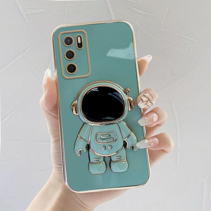 เคสโทรศัพท-เคส-poco-m3-นักบินอวกาศขาตั้งแบบพับได้แฟชั่นสีทึบหรูหราชุบโครเมียมนุ่ม-tpu-เคสโทรศัพท์สแควร์คลุมทั้งหมดเคสป้องกันกล้อง