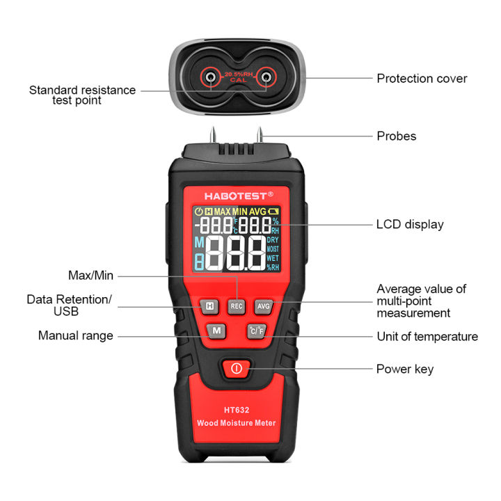 habotest-ht632-เครื่องวัดความชื้น-wood-humidity-meter-ผนังคอนกรีต-อิฐซีเมนต์-digital-humidity-meter-เครื่องวัดความชื้น