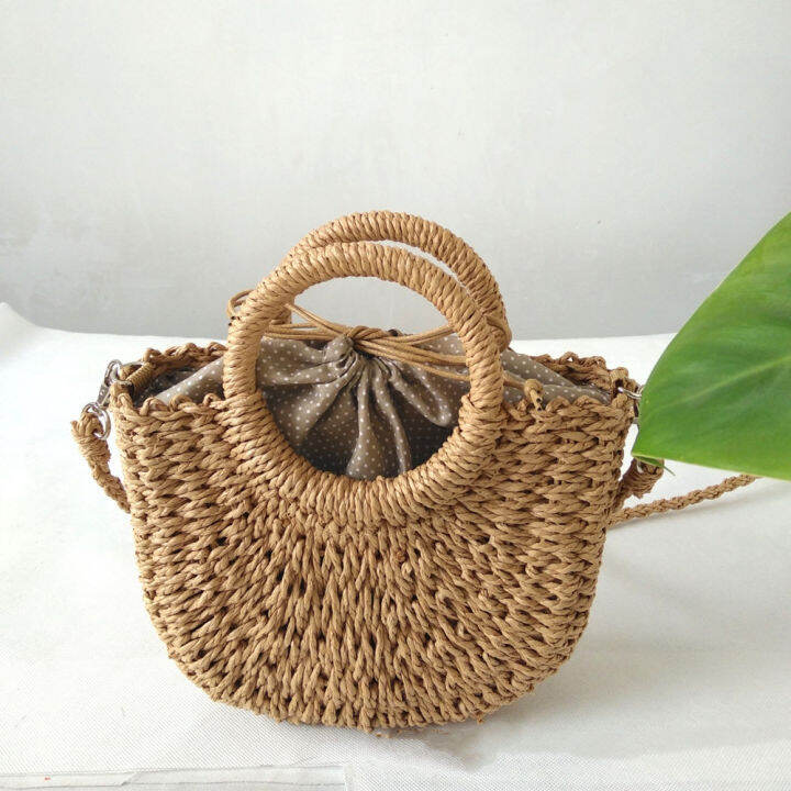 rattan-bag-children-handbag-messenger-bag-small-round-bucket-hand-bag-straw-bag-beach-bag-size-23cm-19cm