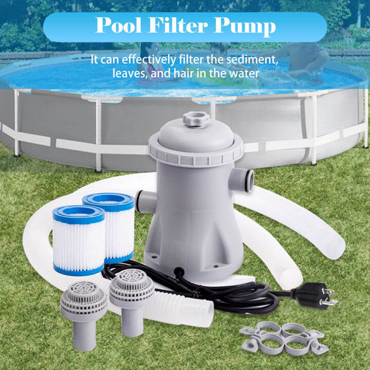 Pool Filter Pump 330 GPH Paddling Pool Electric Water Pump With 2 Pool