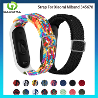 สร้อยข้อมือฐานสำหรับ Mi Band 6สายยืดหยุ่นปรับได้ Miband8ไนล่อนถัก Correa สายรัดข้อมือสำหรับ Xiaomi Mi Band 3 5 6 7สาย