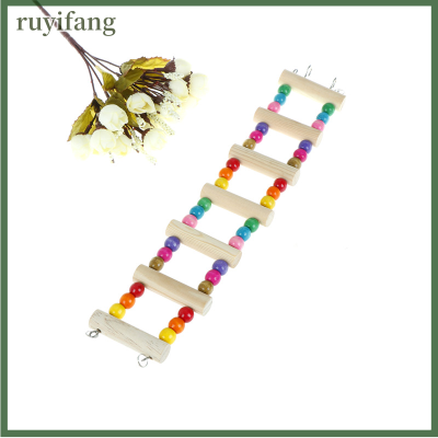 ruyifang นกแกว่งบันไดไม้สะพานปีน cockel parakeet budgie นกแก้วของเล่นสัตว์เลี้ยง