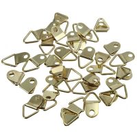 100/50Pcs Golden Triangle D-Ring Hanging Oil Painting Mirror Picture Frame Hanger Art Work Photo Wall Hook