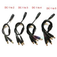 DC Power Jack 5.5*2.1mm DC Power Cable 1 Female to 2/3/4/5 Male Plug Splitter Adapter for Security CCTV Camera LED Strip Electrical Connectors