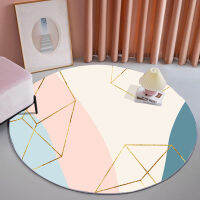 2021Bubble Kiss Round Carpet Light Luxury Style Golden Curve Decor Area Rugs Home Anti Slip Washable Floor Mat Fashion Balcony Pad