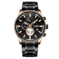 Curren นาฬิกาข้อมือผู้ชาย แท้ 100% หน้าปัด Chronograph หรูหรา แสดงวันที่ สายสแตนเลส รุ่น C8362 NEW พร้อมกล่องนาฬิกา CURREN รุ่นใหม่