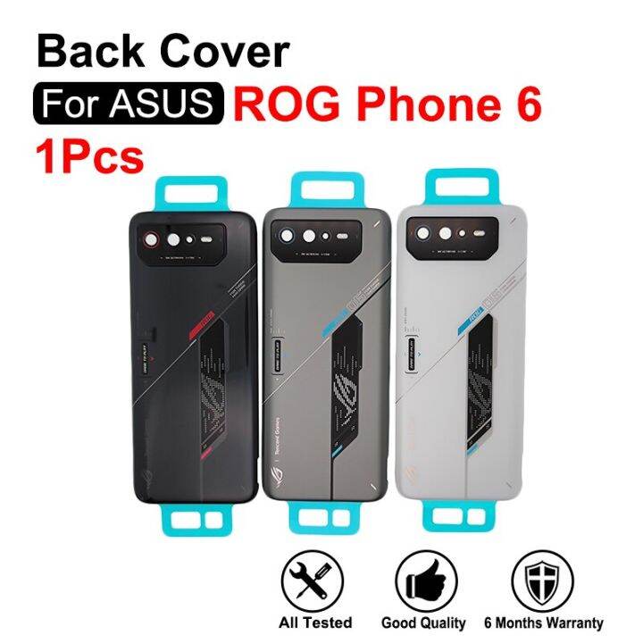 1ชิ้นสำหรับ-asus-rog-phone-6-rog6สีเทาสีดำสีขาวกรอบด้านหลังฝาหลังอะไหล่ทดแทน