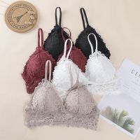 【jw】♨﹉✟  Bralette French Cup Deep V Bras Soft Thin Seamless Push Up