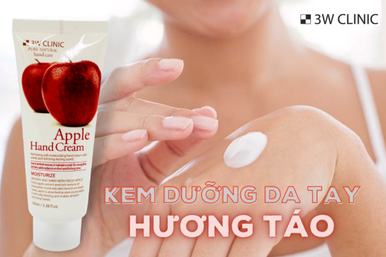 Kem dưỡng da tay hương táo 3w clinic moisturizing apple hand cream 100ml - ảnh sản phẩm 2