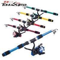 Joran Batang Pancing AKAKUMA 1 Set Fishing Rod and Reel Combos Saltwater 1.8M Glass Telescopic With 5.2:1 Spool