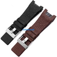 Suitable For MERJUST Men S Watchband 32MM Concave Interface Bla Brown Leather Strap Diesel DZ DZ1216 DZ1273 DZ4246 Send With TOO