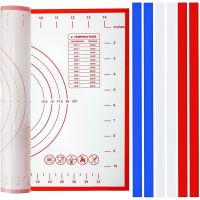 ขายปลีก7ชิ้นซิลิโคน Pastry Dough Rolling Mat และ Guide Sticks Baking Mat พร้อมวัดซิลิโคน Baking Mat