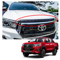 คิ้วขอบฝากระโปรงหน้า  REVOLUTION  คิ้วฝากระโปรงหน้า คิ้วครอบฝากระโปรงหน้า สีดำด้าน+แดง จำนวน 1ชิ้น Toyota Hilux Revo Rocco โตโยต้า ร็อกโค่ รีโว่ ไฮลัก 2ประตู 4ประตู ปี 2018 2019 สินค้าราถูก คุณภาพดี Hood Line Garnish Cover