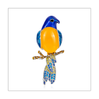 Enamel Magpie Bird Brooches Pins Women Luxury Fashion Brooches Alloy Brooch Pins Jewelry Gift Yellow