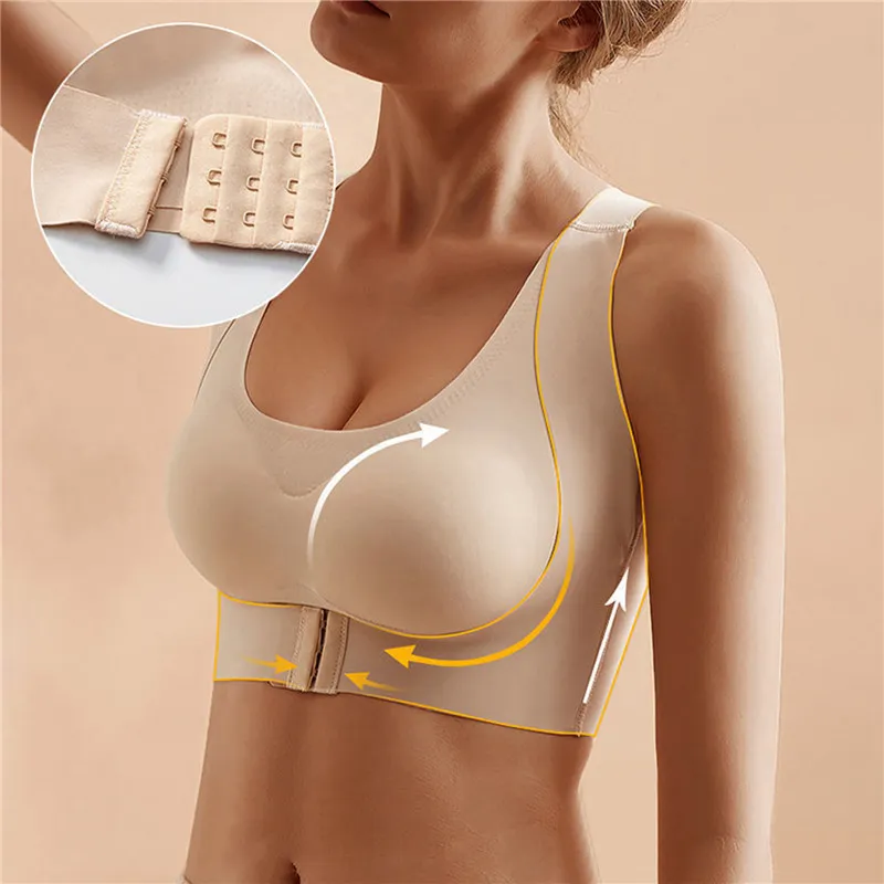 Cyprus Large Size Thin Bra Fixed Full Cup Seamless Front Buckle