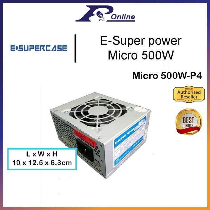 E-SuperPower MICRO 500W-P4 500W | Micro ATX Power Supply Unit ( Grey ...