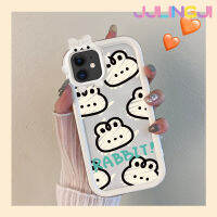 Jlingji เคสสำหรับ iPhone 11 11 Pro 11 Pro Max พวงกุญแจกระต่ายน้อยลายการ์ตูนสีสันสดใสน่ารักเลนส์กล้องถ่ายรูปแบบนิ่มสัตว์ประหลาดน้อยซิลิโคนเคสกันกระแทกแบบใสแบบใสเรียบง่าย