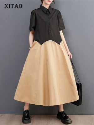 XITAO Vintage Dress Fashion Pullover Half Sleeve Goddess Fan Casual Women