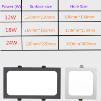 1 panel embedded LED downlight 12W 18W 24w square LED spotlight LED ceiling light AC185V-260V