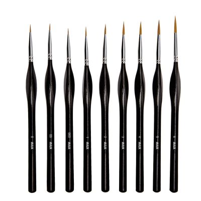 【cw】 9 Pieces Detail Paint Miniature Painting Brushes Set for Acrylic Watercolor Oil Face Nail Scale