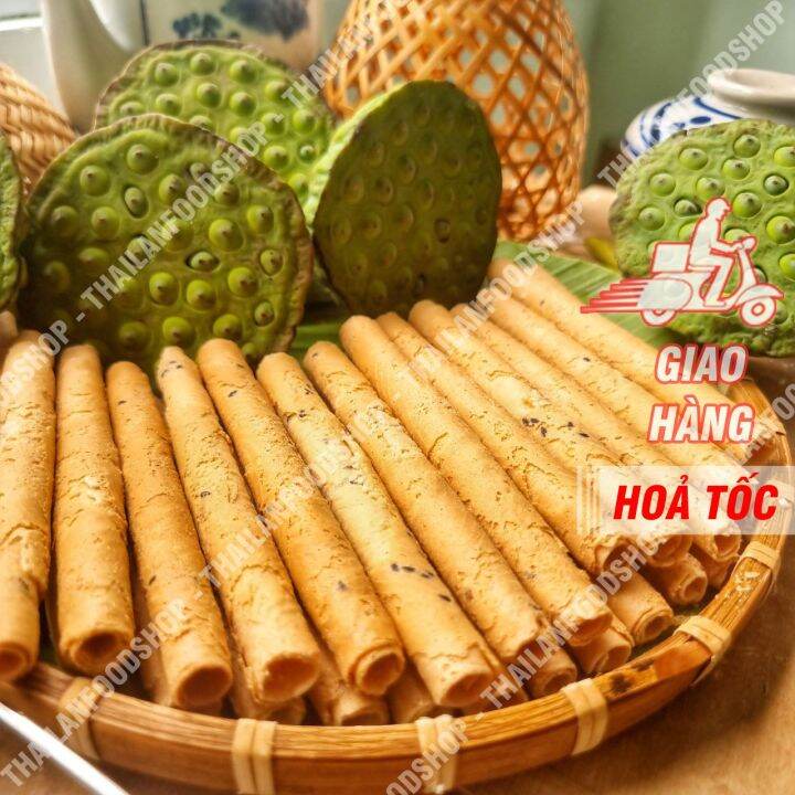 Bánh Ống Mè Nước Cốt Dừa ( Bánh Quế Dừa Hương Vani ) - Lon 250gram ...