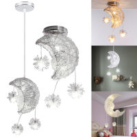 Modern LED Moon Star Pendant Light Suspension Luminaire Kids Bedroom Hanging Ceiling Lamp Christmas Home Decor Fixture Lighting.