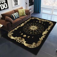 Mysterious symbol divination yoga mat custom Black carpet Non-slip Rug Play Crawl Floor rugs home living room rugs for bedroom