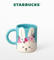 แก้วน้ำสตาร์บัคส์เซรามิก แก้วStarbucks ของแท้ (Year of Rabbit Collection) คอลเลคชั่นปีกระต่าย Starbucks Rabbit Flower Crown Mug 12oz.