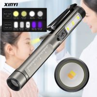 3 Light source Aluminium Alloy Waterproof USB Chargeable LED Flashlight Powerful Rechargeable Torch  Pen Flashlight For doctors Rechargeable  Flashlig