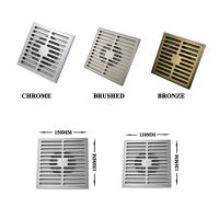 Brushed Nickel Brass Square Shower Floor Drain Tile Insert Corner Floor Waste Grates Bathroom Kitchen Drains Strainer  by Hs2023