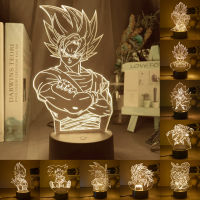 3D Anime Lamp Nightlight Goku Anime Figure LED Night Light Super Saiyan Ornament Birthday Christmas Gifts