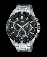 Casio Edifice รุ่น EFR-552D-1A นาฬิกา Chronograph สำหรับผู้ชาย สายสแตนเลส หน้าปัดดำ - มั่นใจ ของแท้ 100%1 ประกันศูนย์ CMG 1 ปีเต็ม