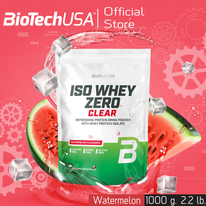 Biotechusa Iso Whey Zero Clear 1000G Watermelon (เวย์โปรตีนไอโซเลท รสแตงโม-  ลีนเวย์) เวย์โปรตีนแบบใส ไม่มีกลิ่นนม เพิ่ม บำรุง สร้างกล้ามเนื้อ Whey  Protein Isolate With Bcaa | Lazada.Co.Th