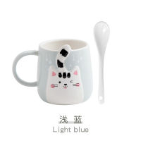 Ins personality lovers ceramic mug creative cute cartoon cat with handle Coffee Cup Home Office S37J