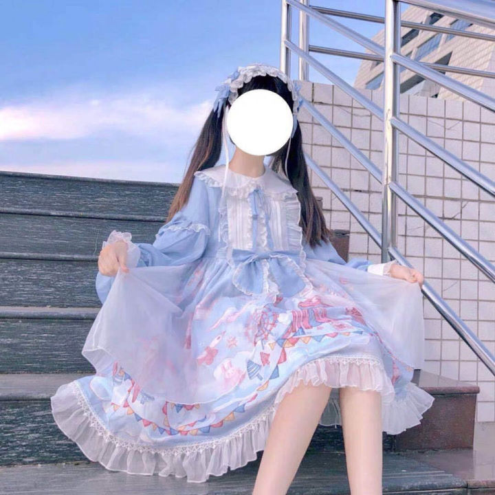 สวนสนุกในฝันกระโปรงโลลิต้า-op-หวานน่ารัก-lolita-ชุดเดรส