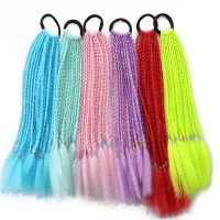 ▲ 1 PCS New Girls Dirty Braids Colorful Twist Tie Wigs Ponytail Headbands Rubber Bands Kids Hair Accessories Princess Headwear