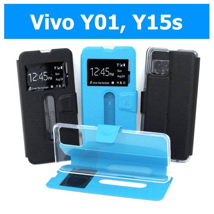 เคส-vivo-y01-y15s-เคสฝาพับ-วีโว่-โชว์เบอร์-ตั้งได้