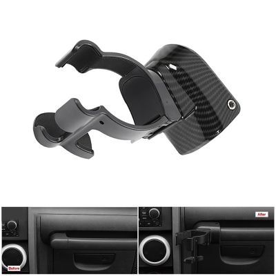 For Jeep Wrangler JK 2007-2010 Car Carbon Fiber Drink Water Cup Holder Support Accessories