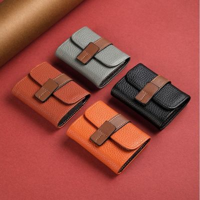 hot！【DT】✈۩  Leather Business Card Men Multiple Slots Bank/ID/Credit Holder Coin Purse Wallet Organizer