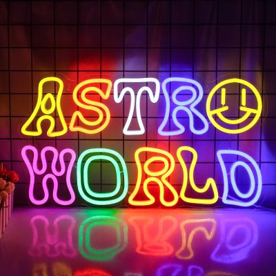 Ineonlife Astro World Back Tothe 80s Neon LED Sign Bedroom Men Cave Bar Restaurant Party Home ART Wall Decoration Neon Lights