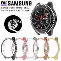 ™✚ Diamentowy futerał ochronny do Samsung Galaxy watch 42MM 46MM/aktywny 2 40MM 44MM Smartwatch zderzak twardy Pc Shell osłona ochronna