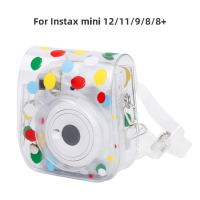 กระเป๋ากล้องพีวีซีใสสำหรับ Instax Mini1211988ฝาครอบป้องกันพร้อมสายคล้องไหล่สำหรับ Mini 12 11อุปกรณ์เสริมทันที