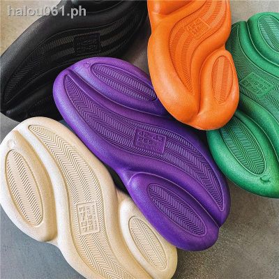 Large size slippers●Coconut sandals and slippers summer couples wear hole shoes ins thick bottom increase niche large size trendy male Baotou slippers