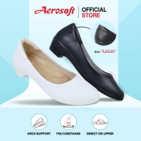 Aerosoft (แอโร่ซอฟ) รองเท้าพยาบาล รองเท้าหนังสีขาว / สีดำ รุ่น CW3431S