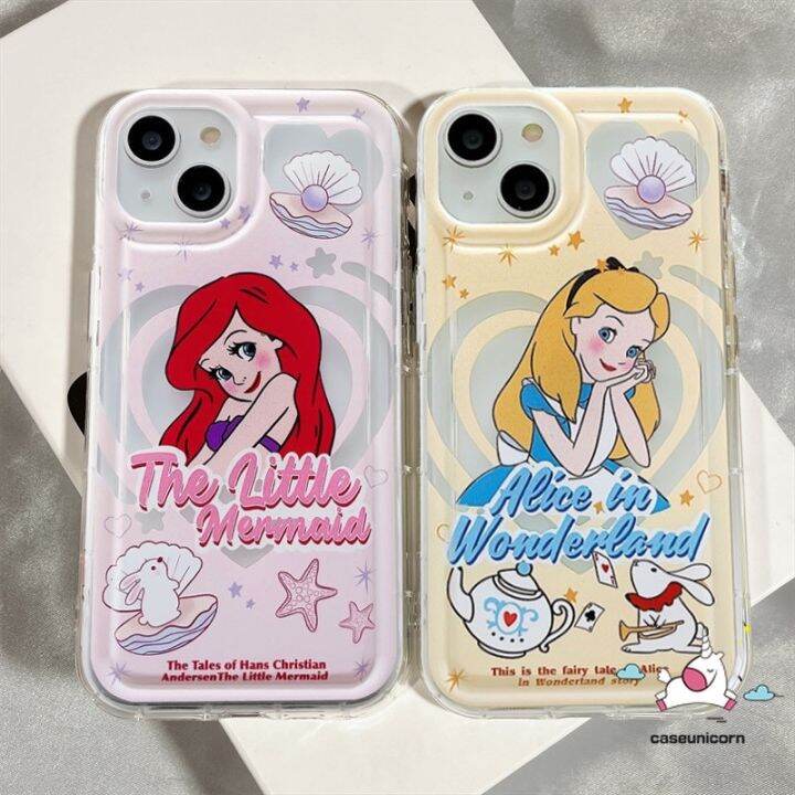 เคสโทรศัพท์มือถือ-tpu-แบบนิ่ม-ลายการ์ตูนเจ้าหญิงดิสนีย์-นางเงือก-กันกระแทก-สําหรับ-iphone-7plus-14-13-12-max-xr-6-6s-x-xs