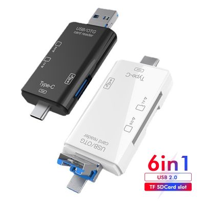TF SD Card Reader Memory Card Portable USB 2.0 Type C Adapter Multi-function Card Reader For Micro SD TF Dual Slot Flash